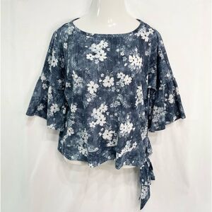 Michael Kors Women's Flare Sleeve Floral Knit Top